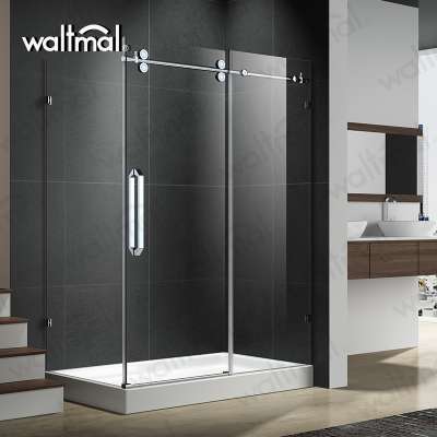 Bathroom Modern Simple Clear Tempered Glass Sliding Door Shower Room with Panel