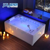 JOYEE Customized Size Hydro Bath Tubs white Pure Acrylic Skirting Hot Tub with 2 Loungers